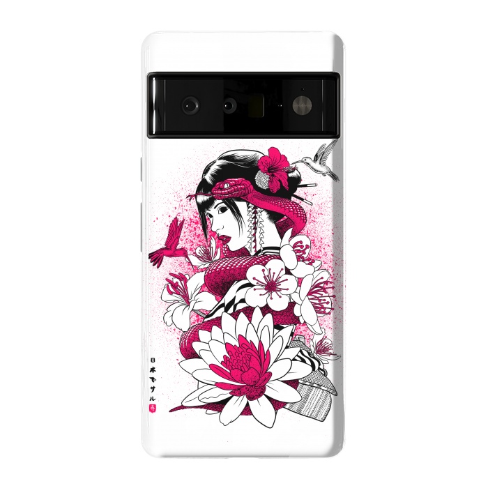 Pixel 6 Pro StrongFit Geisha with snake and hummingbirds by Alberto