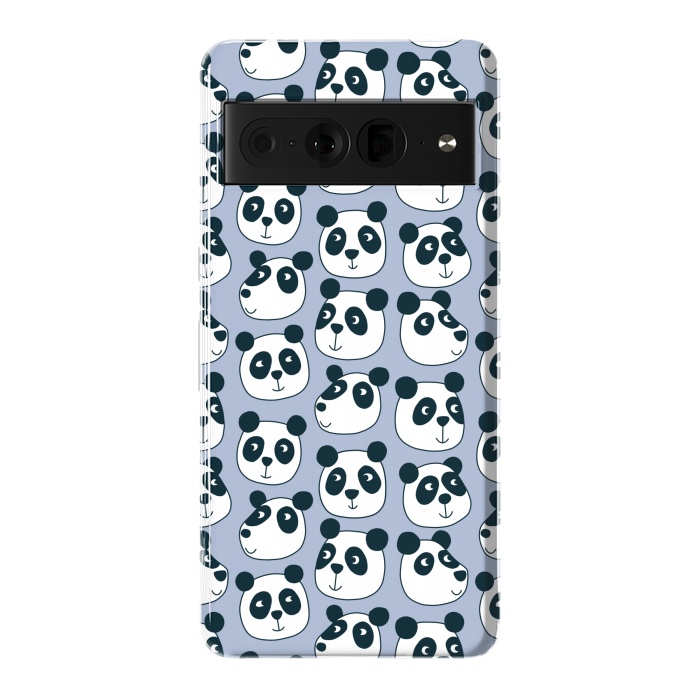 Pixel 7 Pro StrongFit Particularly Pleasant Panda Bears on Blue by Nic Squirrell