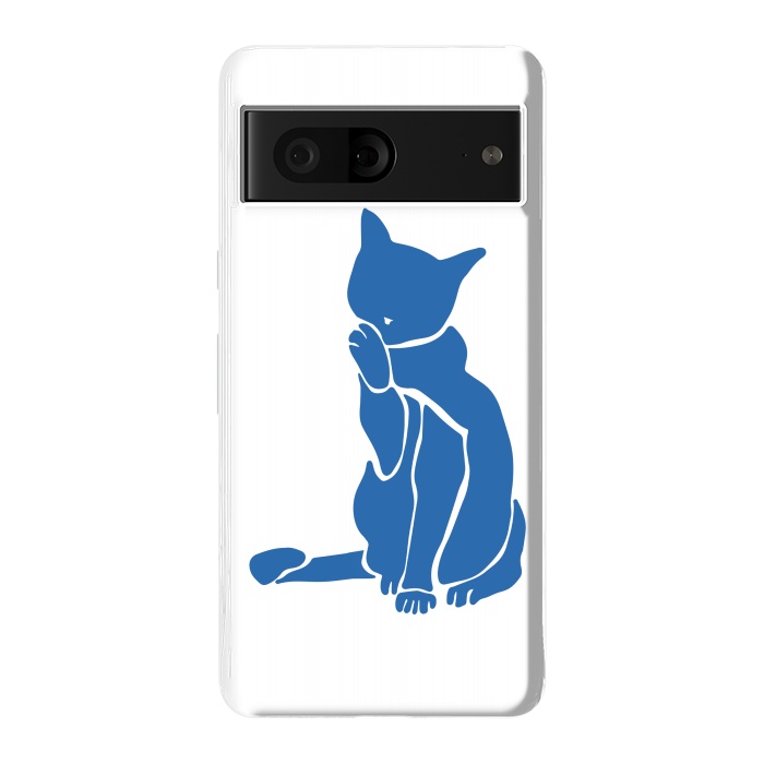 Pixel 7 StrongFit Matisse's Cat Var. 1 in Blue by ECMazur 