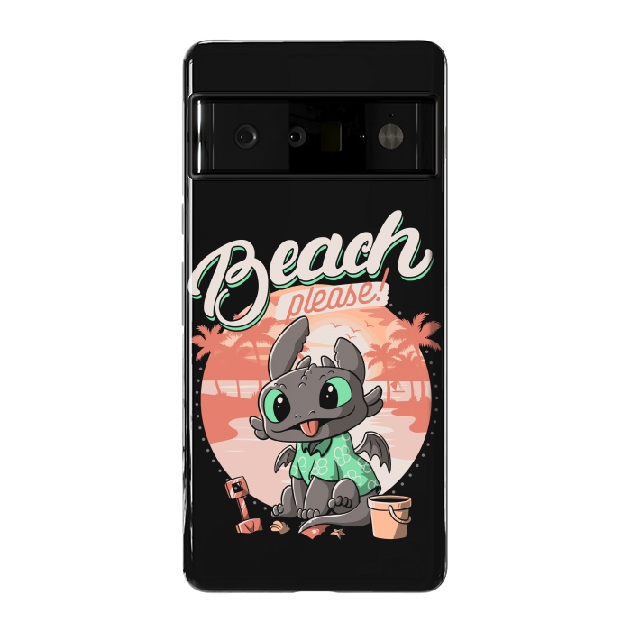 Pixel 6 Pro StrongFit Summer Dragon Funny Beach Please by eduely