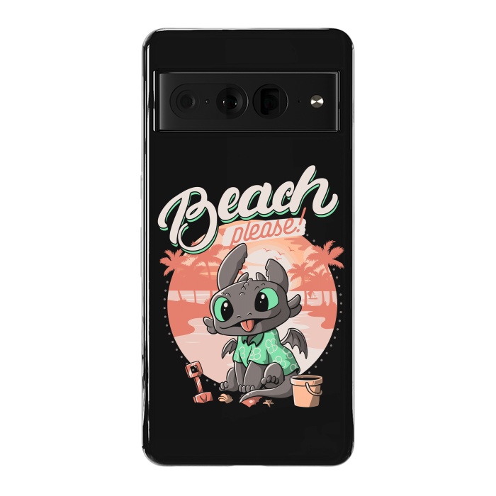 Pixel 7 Pro StrongFit Summer Dragon Funny Beach Please by eduely