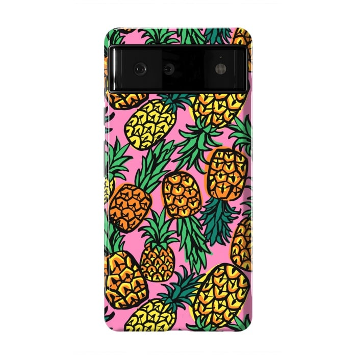 Pixel 6 StrongFit Tropical Pineapples by Laura Grant