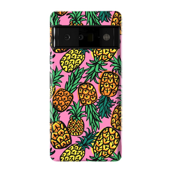 Pixel 6 Pro StrongFit Tropical Pineapples by Laura Grant