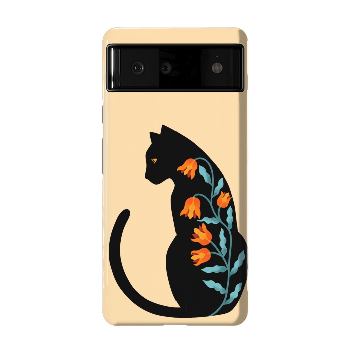 Pixel 6 StrongFit Cat Floral by Coffee Man