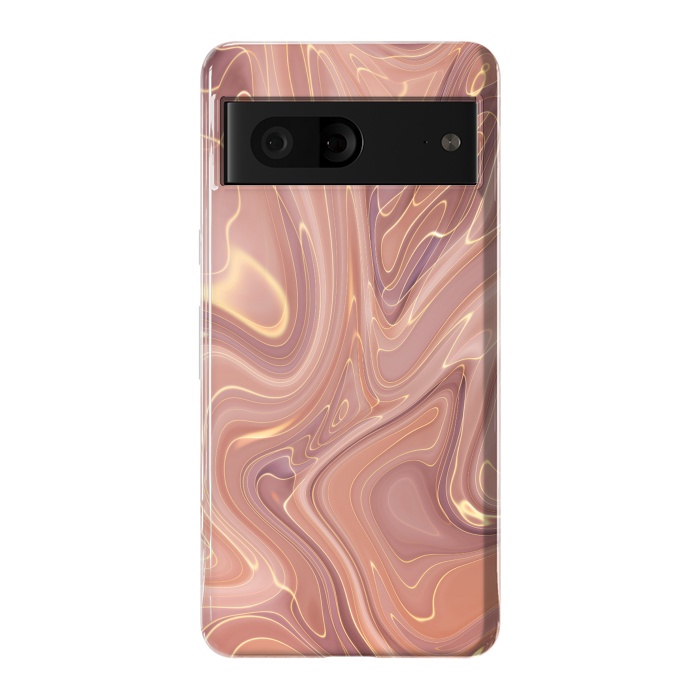 Pixel 7 StrongFit Brown Marble Liquid by ArtsCase