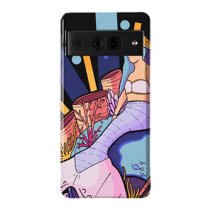 Pixel 7 Pro StrongFit The skull and the mermaid by Steve Wade (Swade)
