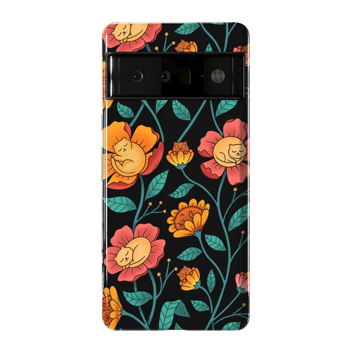 Pixel 6 Pro StrongFit Cats and Flowers by Coffee Man
