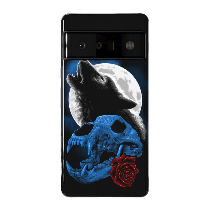 Pixel 6 Pro StrongFit Wolf howling under the moon by Alberto