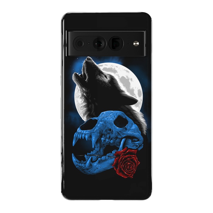Pixel 7 Pro StrongFit Wolf howling under the moon by Alberto
