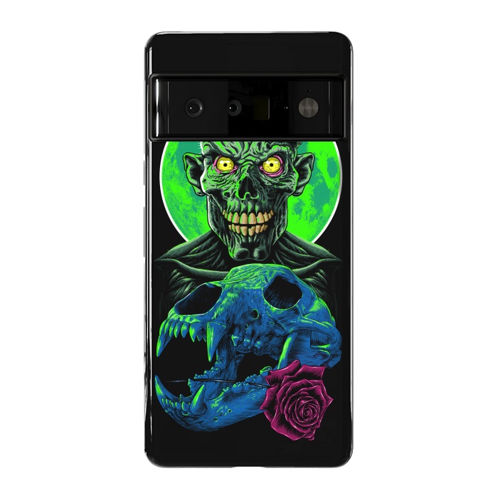 Pixel 6 Pro StrongFit Skull and flower zombie by Alberto