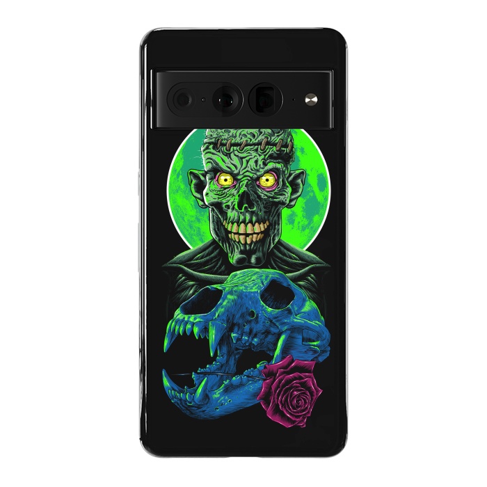 Pixel 7 Pro StrongFit Skull and flower zombie by Alberto