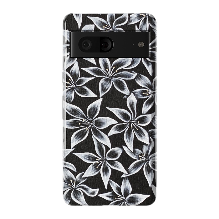 Pixel 7 StrongFit Black & White Lily by Denise Cassidy Wood
