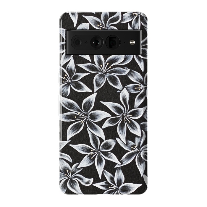 Pixel 7 Pro StrongFit Black & White Lily by Denise Cassidy Wood