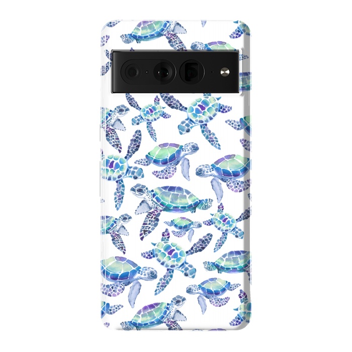 Pixel 7 Pro StrongFit Turtles in Aqua and Blue by gingerlique