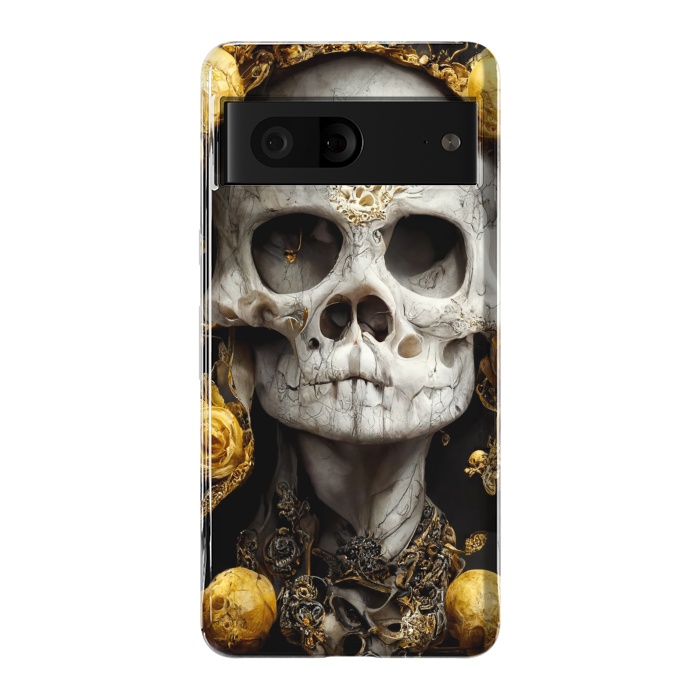 Pixel 7 StrongFit yellow gold roses skull by haroulita