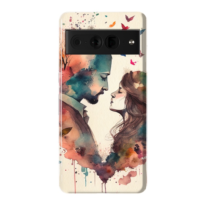Pixel 7 Pro StrongFit Whimsical Love in Watercolor by Texnotropio