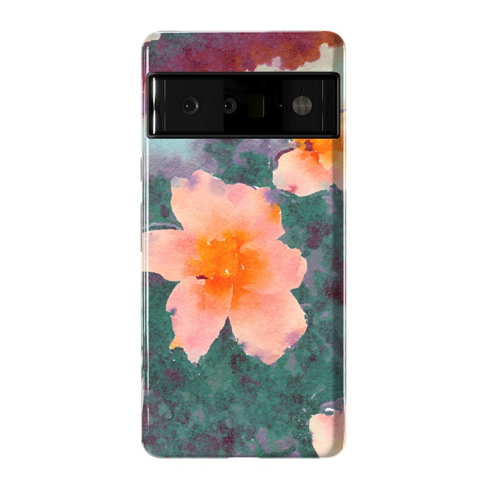 Pixel 6 Pro StrongFit Floating In Love, Watercolor Lotus Pond Botanical Lake, Forest Jungle Floral Painting by Uma Prabhakar Gokhale