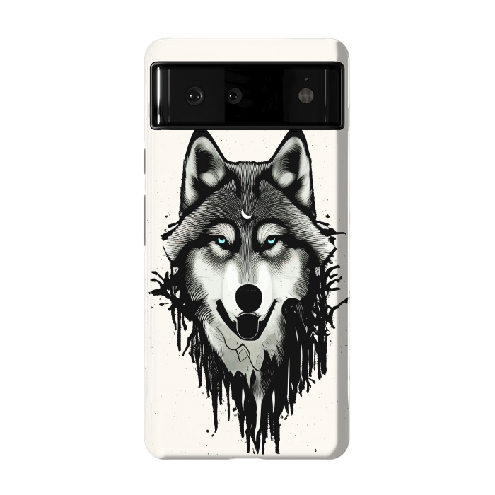 Pixel 6 StrongFit Wicked Soul, Werewolf Wolf Wild Animals Sketch, Wildlife Drawing Line Art, Wild Eclectic Dark Moon by Uma Prabhakar Gokhale