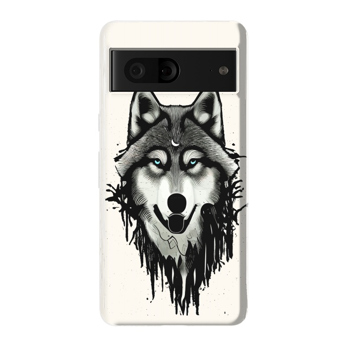 Pixel 7 StrongFit Wicked Soul, Werewolf Wolf Wild Animals Sketch, Wildlife Drawing Line Art, Wild Eclectic Dark Moon by Uma Prabhakar Gokhale