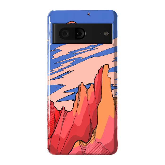 Pixel 7 StrongFit Blossom red mountain  by Steve Wade (Swade)