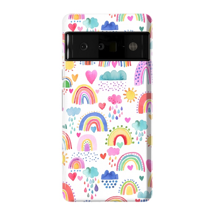Pixel 6 Pro StrongFit Lovely Colorful Rainbows by Ninola Design