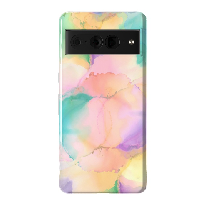 Pixel 7 Pro StrongFit Rainbow watercolor abstract painting - modern splats by Oana 