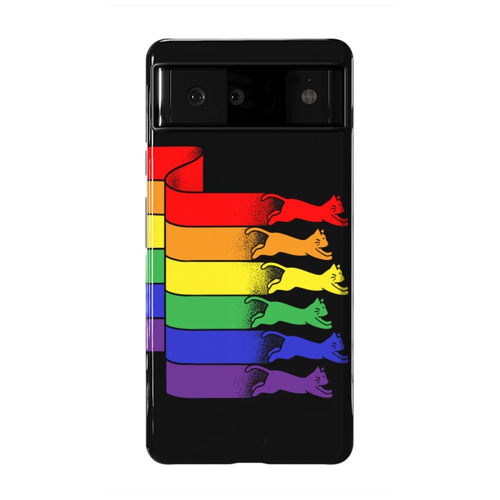 Pixel 6 StrongFit Cats Rainbow flag by Coffee Man
