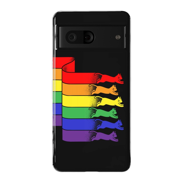 Pixel 7 StrongFit Cats Rainbow flag by Coffee Man