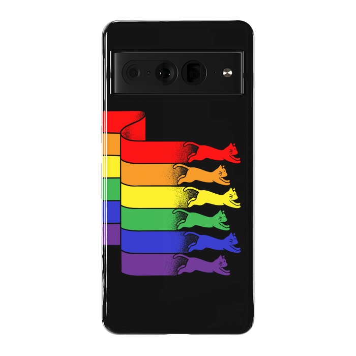 Pixel 7 Pro StrongFit Cats Rainbow flag by Coffee Man