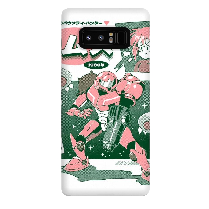 Galaxy Note 8 StrongFit Bounty Hunter From Space - White by Ilustrata