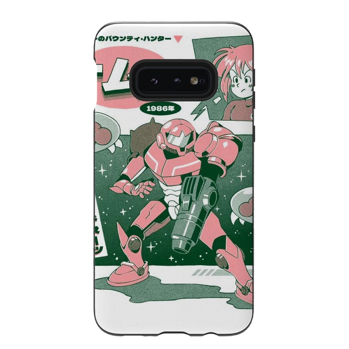 Galaxy S10e StrongFit Bounty Hunter From Space - White by Ilustrata