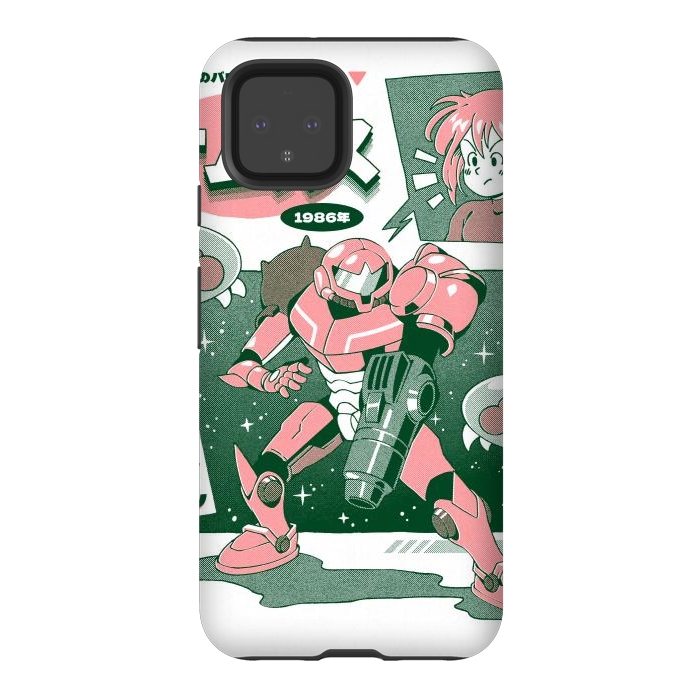 Pixel 4 StrongFit Bounty Hunter From Space - White by Ilustrata