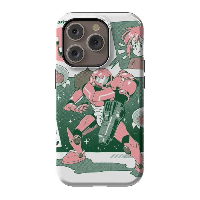iPhone 14 Pro StrongFit Bounty Hunter From Space - White by Ilustrata