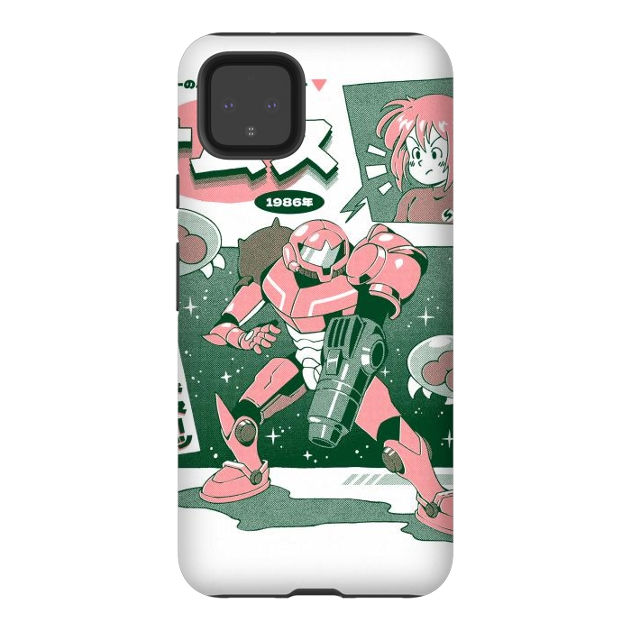Pixel 4XL StrongFit Bounty Hunter From Space - White by Ilustrata