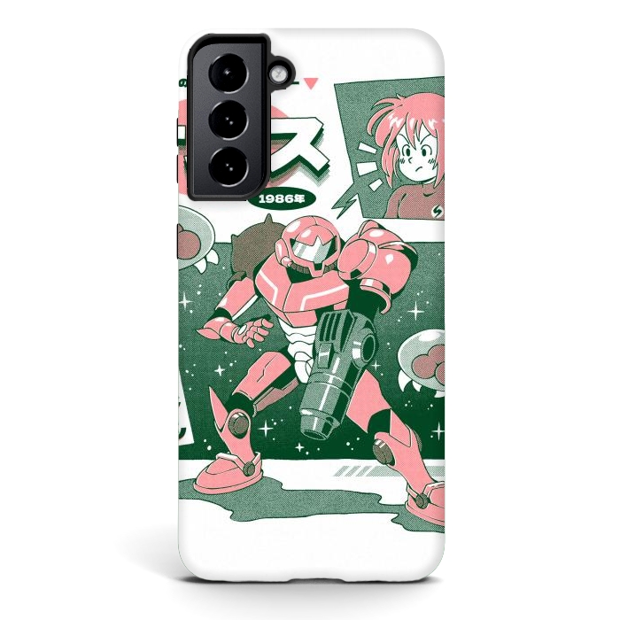 Galaxy S21 StrongFit Bounty Hunter From Space - White by Ilustrata