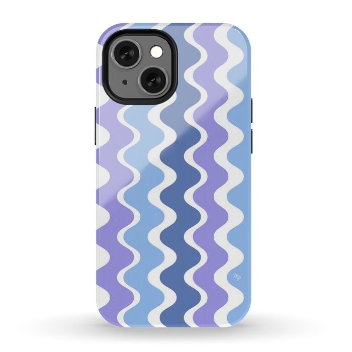 iPhone 12 mini StrongFit Retro purple waves by Martina
