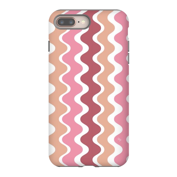 iPhone 7 plus StrongFit Pink Retro Waves by Martina