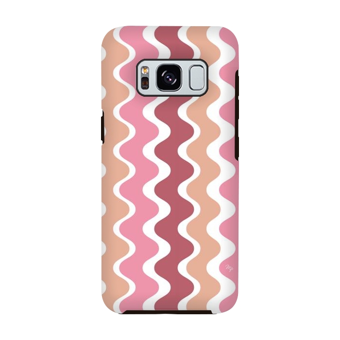 Galaxy S8 StrongFit Pink Retro Waves by Martina