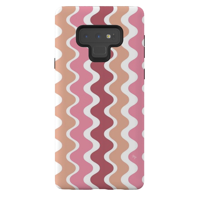 Galaxy Note 9 StrongFit Pink Retro Waves by Martina