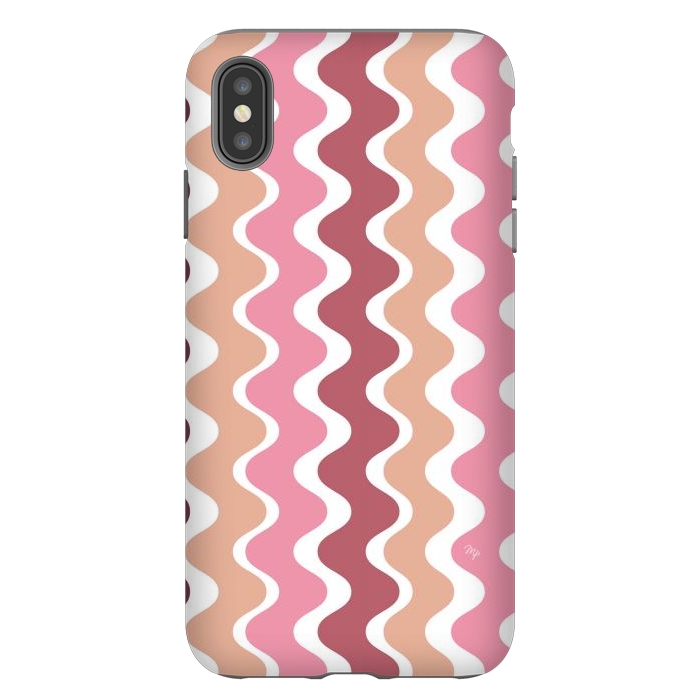 iPhone Xs Max StrongFit Pink Retro Waves by Martina