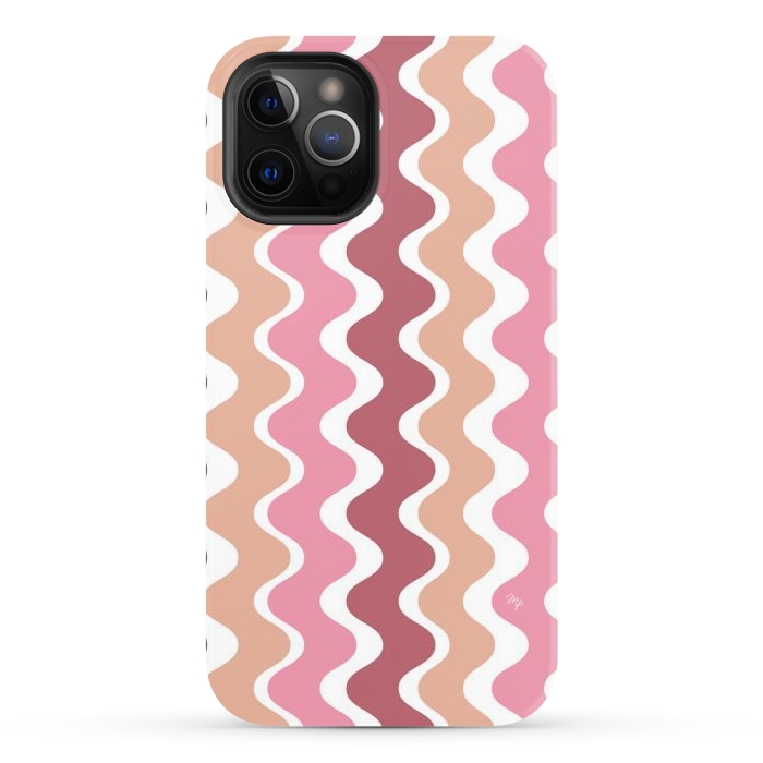 iPhone 12 Pro StrongFit Pink Retro Waves by Martina