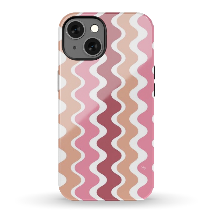 iPhone 13 StrongFit Pink Retro Waves by Martina