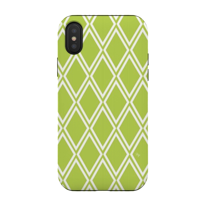 iPhone Xs / X StrongFit Elegant green Checks by Martina