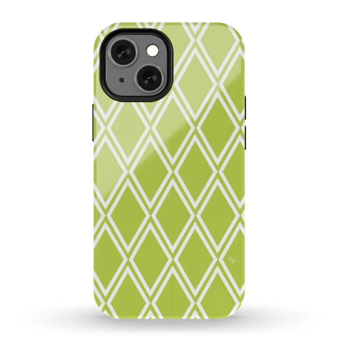 iPhone 12 mini StrongFit Elegant green Checks by Martina