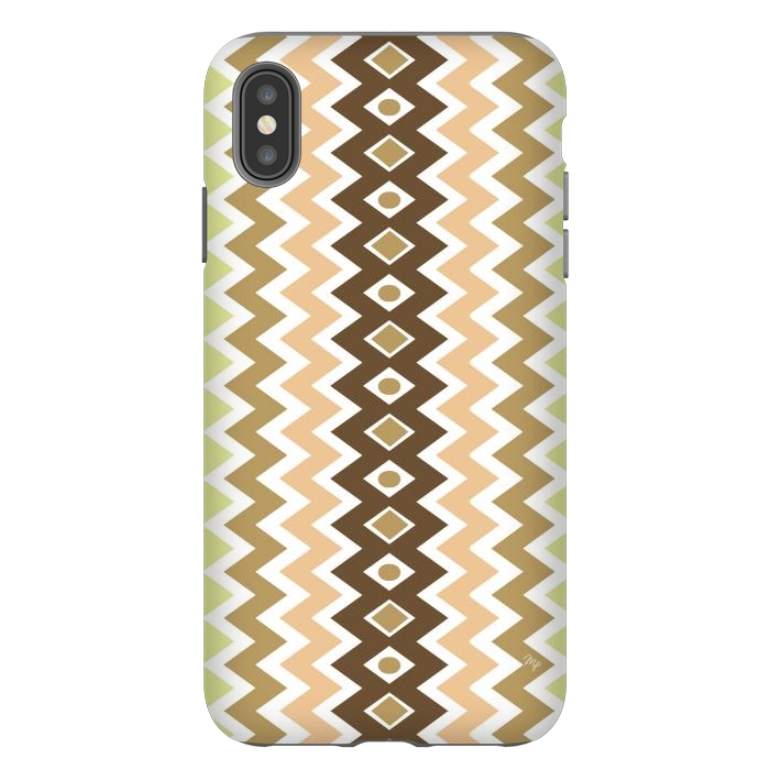 iPhone Xs Max StrongFit Beige Chevron Love by Martina