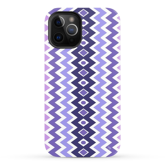 iPhone 12 Pro StrongFit Purple Chevron by Martina