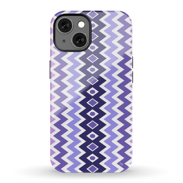 iPhone 13 StrongFit Purple Chevron by Martina