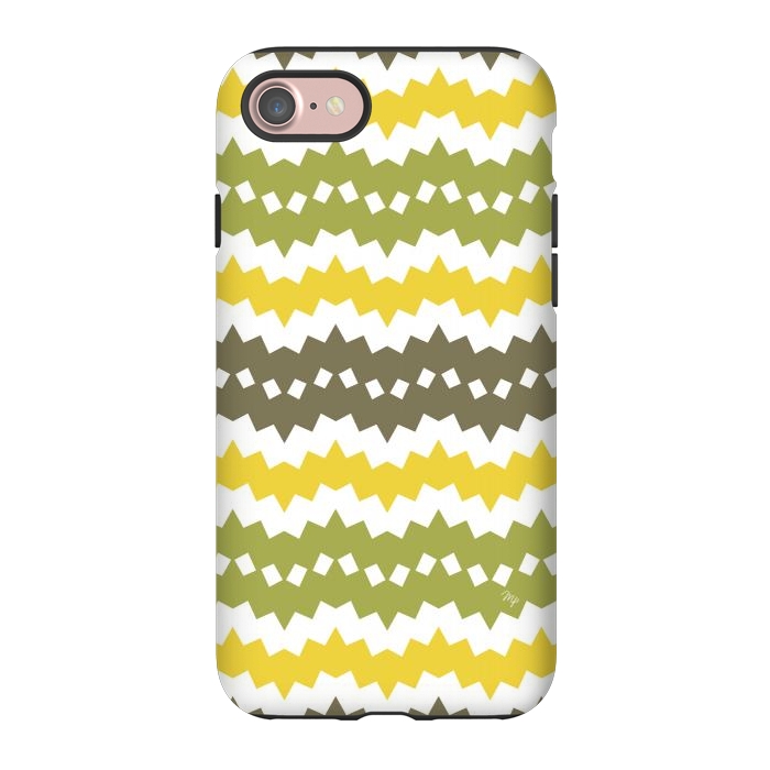 iPhone 7 StrongFit Green Playful chevron by Martina