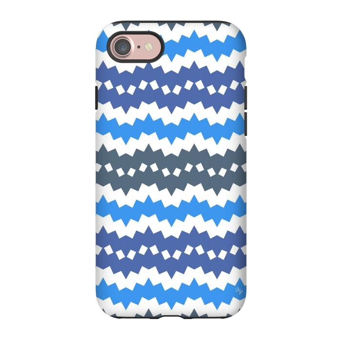 iPhone 7 StrongFit Blue Playful CHevron by Martina