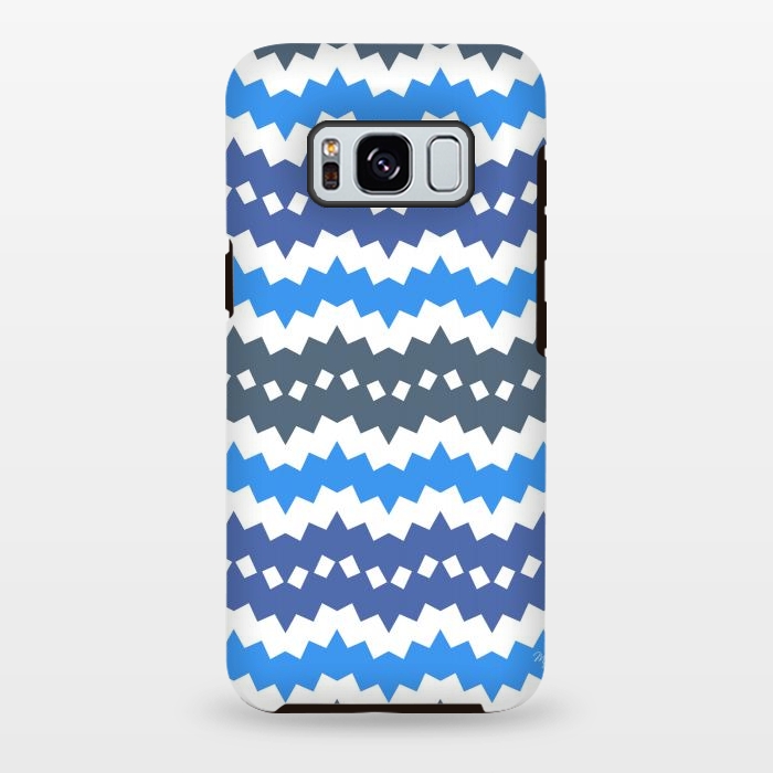 Galaxy S8 plus StrongFit Blue Playful CHevron by Martina